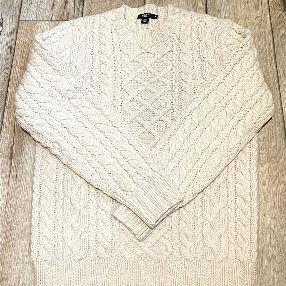 J.Crew 100% Lambs Wool Handknit Sweater